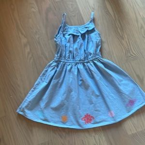 Blue summer dress for kids+butterfly tights